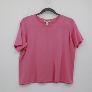 Pendleton Silk Blend Knit Top Womens 1X Pink Career Bubblegum Office Classic